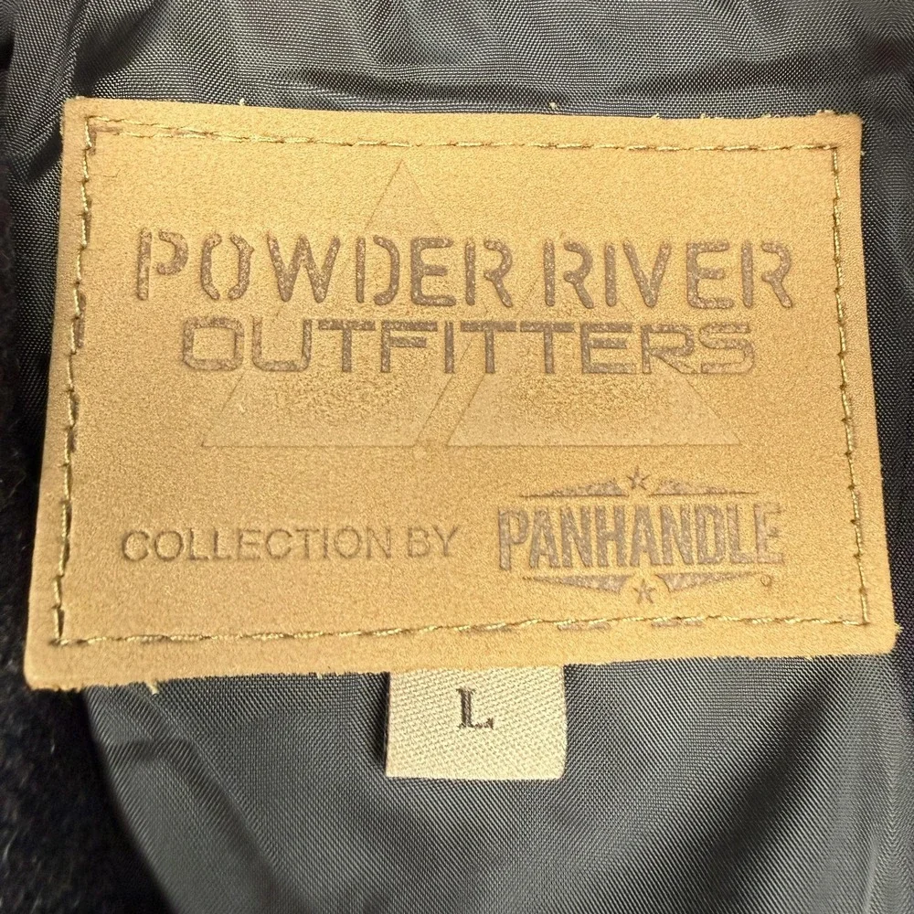 Powder River Outfitters Vest Mens Large Brown Wool Plaid Montana Quilted Western